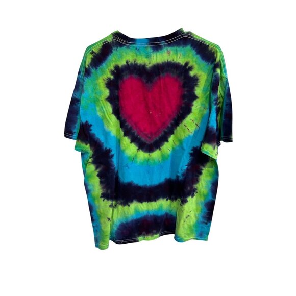 Tie-Dye Bear Face Heart Graphic Hanes ComfortSoft T-Shirt Grateful Dead Sz XL - Picture 2 of 8